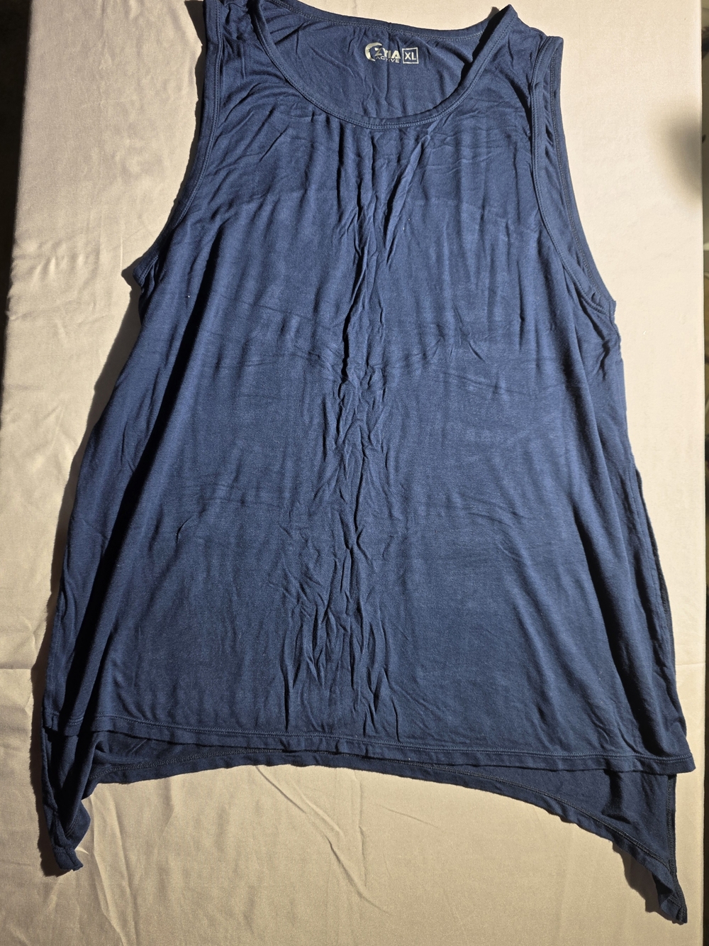 Classic Sleeveless Tunic Top in Navy Blue - Soft A-Line Layering